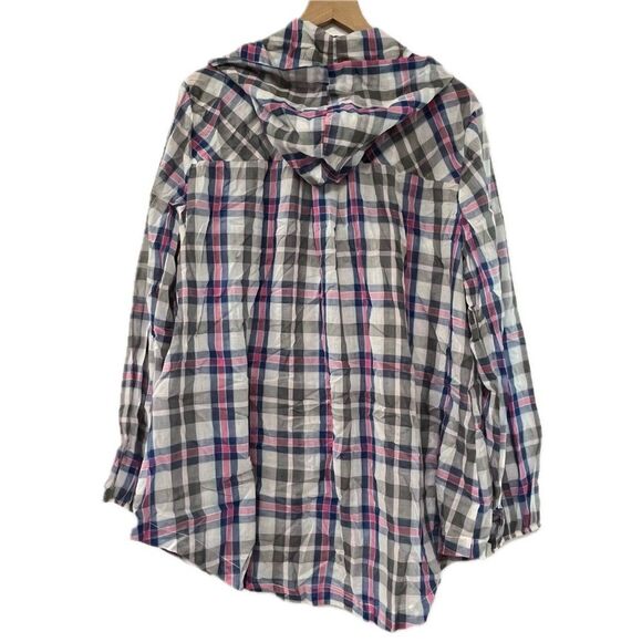 Torrid Lightweight Blue & Pink Plaid Jacket - Size 2X - Picture 5 of 5